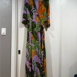 Farm Rio V-Neck Maxi Wrap Dress